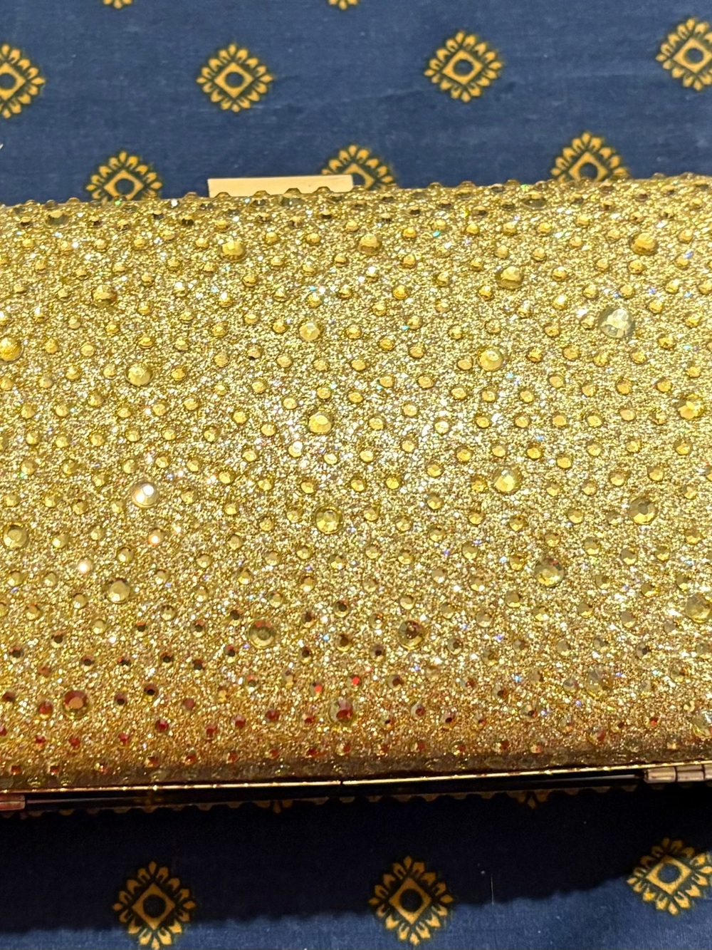 Sparkling Gold Crystal Evening Clutch by